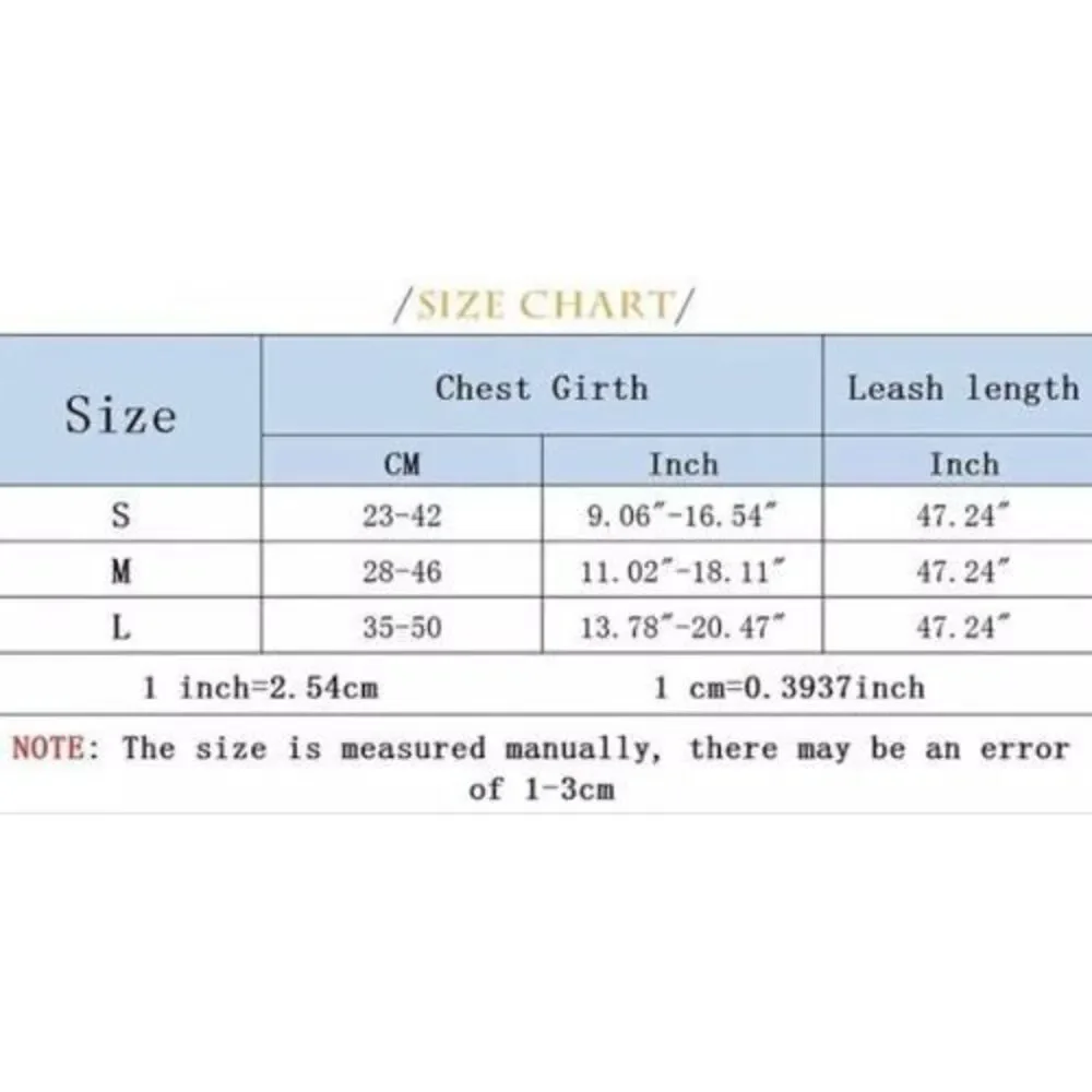 Small Dog Cat vest  Breathable‎ Mesh Harness Collar soft chest strap L Leash set
